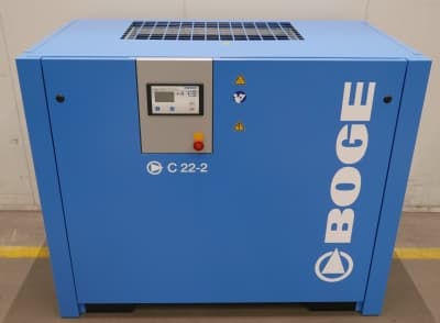 Blue BOGE C 22-2 air compressor with control panel, designed for efficient and reliable compressed air solutions.