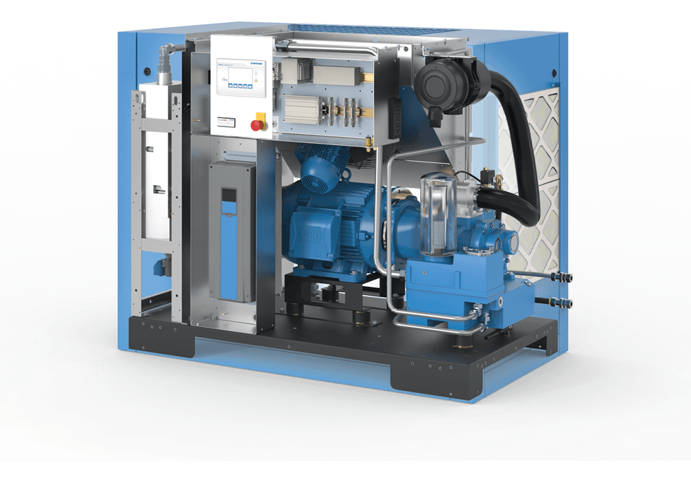 BOGE oelgeschmierter Schraubenkompressor C-2 Baureihe Innensicht