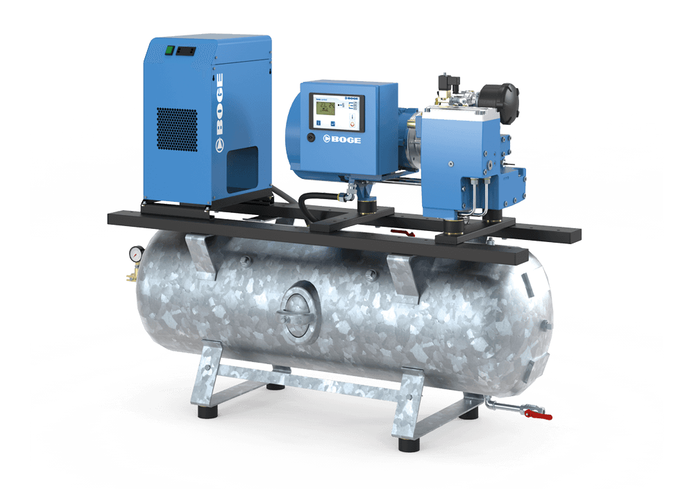BOGE oelgeschmierter Schraubenkompressor mit Behälter und Trockner C LDR