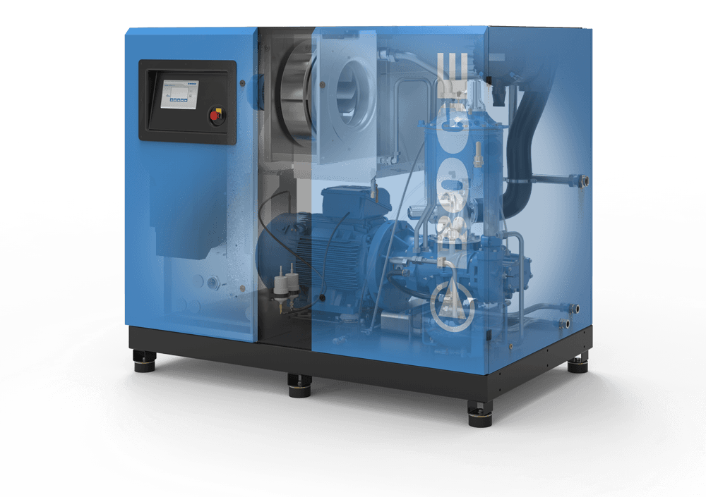BOGE Schaubenkompressor S-4 Baureihe Innensicht