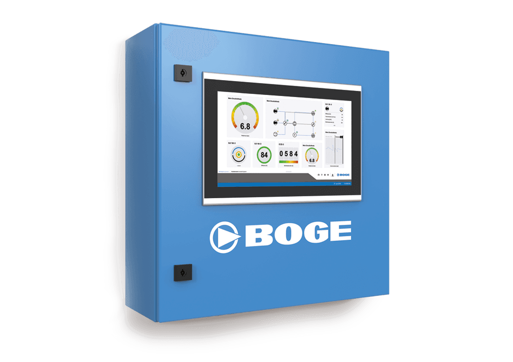 BOGE Druckluftmanagementsystem provis airtelligence 3 in blauer Farbe