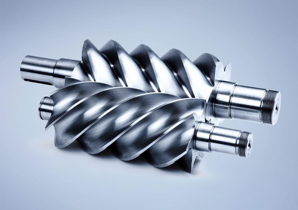 BOGE Schraubenverdichter auf grauem Hintergrund