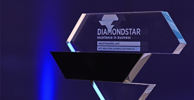 Diamondstar Preis Gläserner Diamondstar Preis auf dunkelblauem Hintergrund